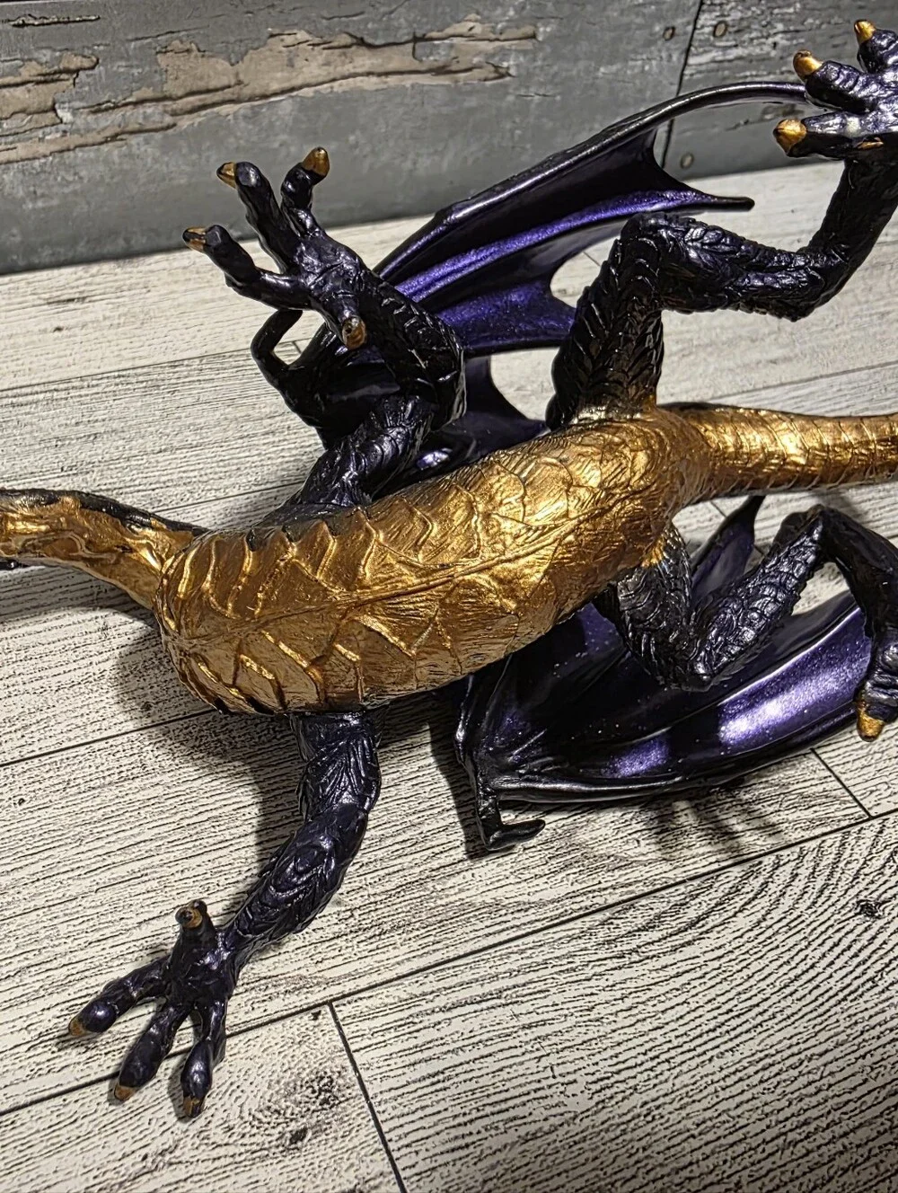 Purple and Gold Dragon Figurine by